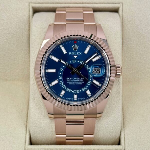 2025 Rolex Sky-Dweller 42mm 336935 Rose Gold Blue Dial (Unworn)