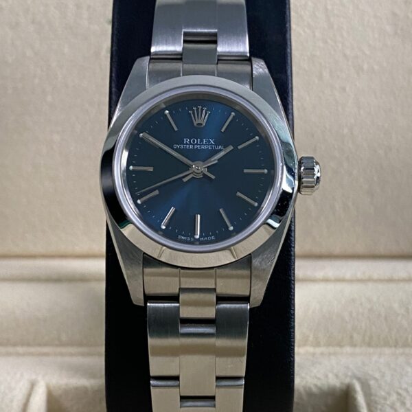 Rolex Oyster Perpetual Lady - 2006 - Blue Dial - 76080 *UNPOLISHED*