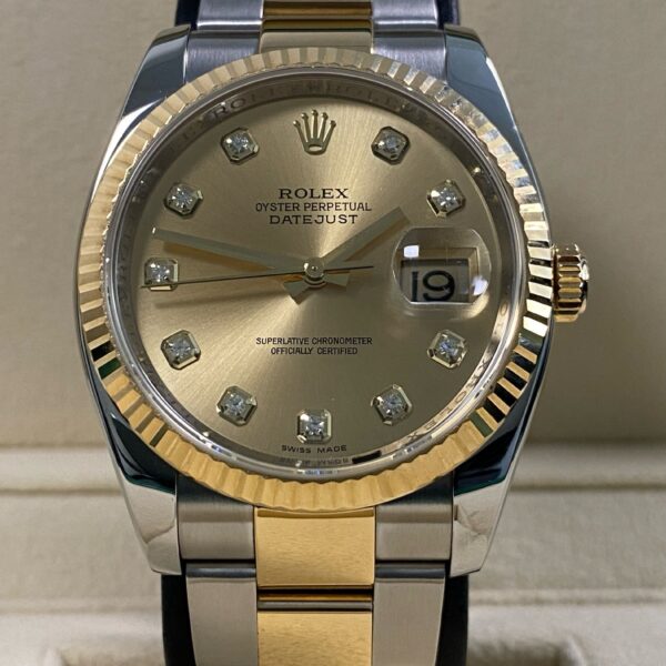 Rolex Datejust 36 - 2011 - Champagne Diamond Dial - 116233 *FULL SET*
