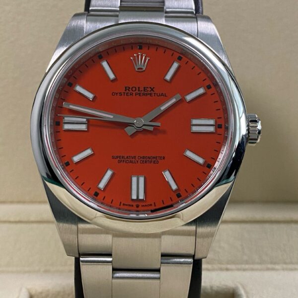 Rolex Oyster Perpetual 41 - 2022 - Red Coral Dial - 124300 *NEW OLD STOCK*