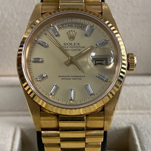 Rolex Day-Date 36 - 1984 - Lemon Baguette Diamond Dial - 18038 *UNPOLISHED*