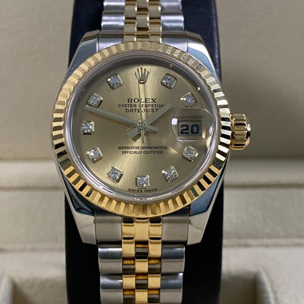 Rolex Lady-Datejust - 2006 - Champagne Diamond Dial - 179173 *FULL SET*