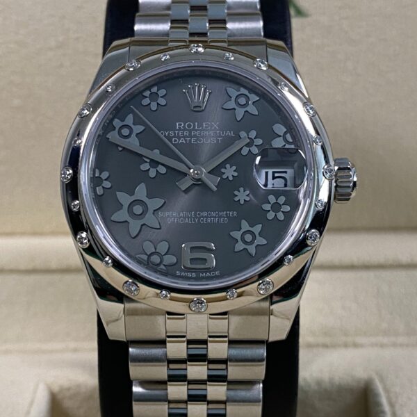 Rolex Datejust 31 - Grey Floral Dial Scattered Diamond Bezel - 178344