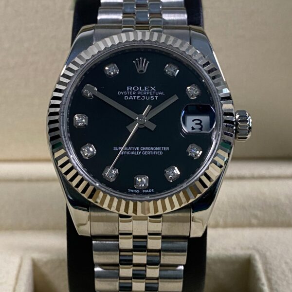 Rolex Datejust 31 - 2008 - Black Diamond Dial - 178274 *FULL SET*