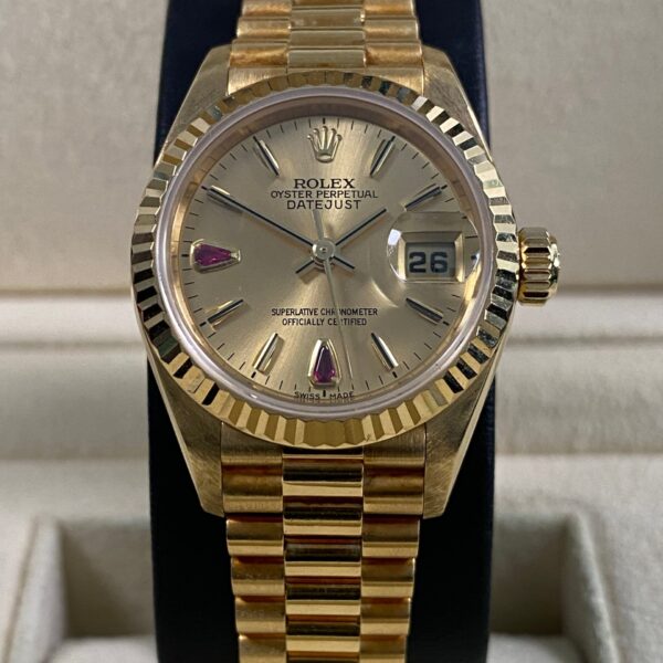 Rolex Lady-Datejust - 2000 - Ruby Tear Drop Dial - 69178 *UNPOLISHED*