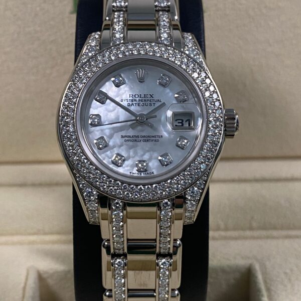 Rolex Lady-Datejust Pearlmaster - 2004 - Mother-of-Pearl Diamond Dial - 80359 *FULL SET*
