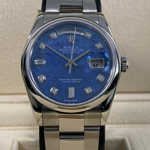 Rolex Day-Date 36 - 2003 - Sodalite Stone Diamond Dial Farsi Day&Date Wheel - 118209 *RSC Card*