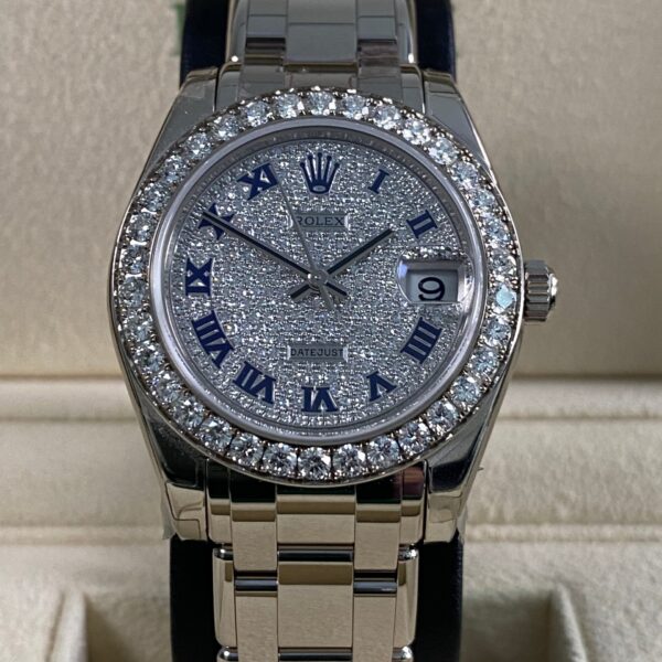 Rolex Datejust Pearlmaster 34 - 2019 - Diamond Pave Roman Dial - 81299 *FULL SET*