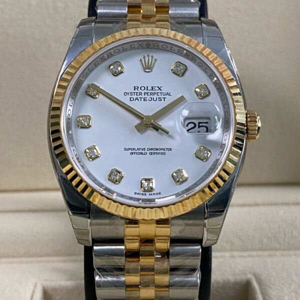 Rolex Datejust 36 - 2007 - White Diamond Dial - 116233 *FULL STICKERS*