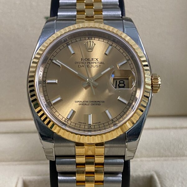 Rolex Datejust 36 - 2011 - Champagne Index Dial - 116233 *FULL STICKERS*