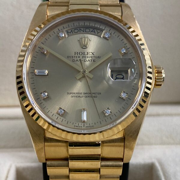 Rolex Day-Date 36 - 1979 - Champagne Diamond Dial - 18038 *UNPOLISHED*