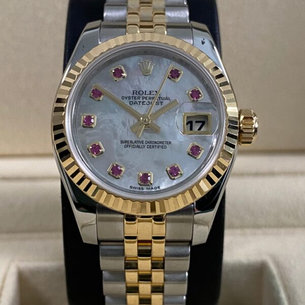 Rolex Lady-Datejust - 2011 - Mother-of-Pearl Ruby Dial - 179173 *RARE*