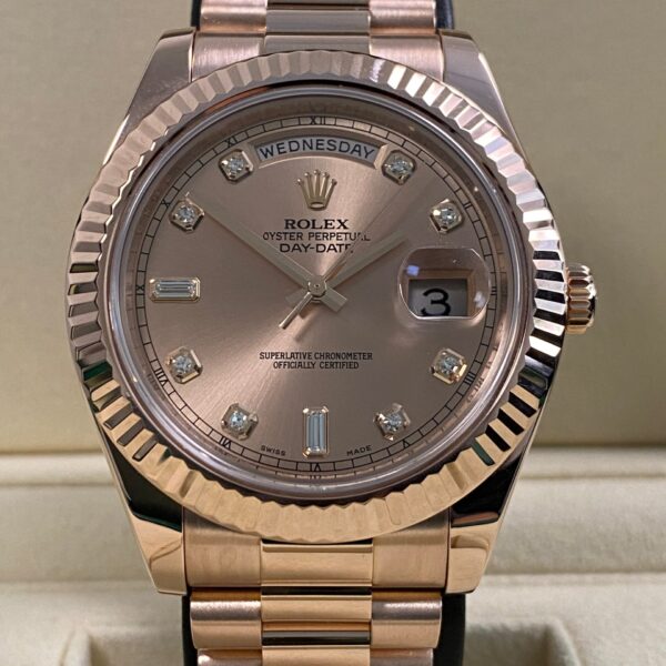 Rolex Day-Date II - 2013 - Pink Diamond Dial - 218235 *FULL SET*