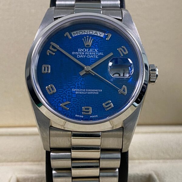 Rolex Day-Date 36 - 1995 - Blue Anniversary Computer Dial - 18206 *w/SERVICE RECEIPT*