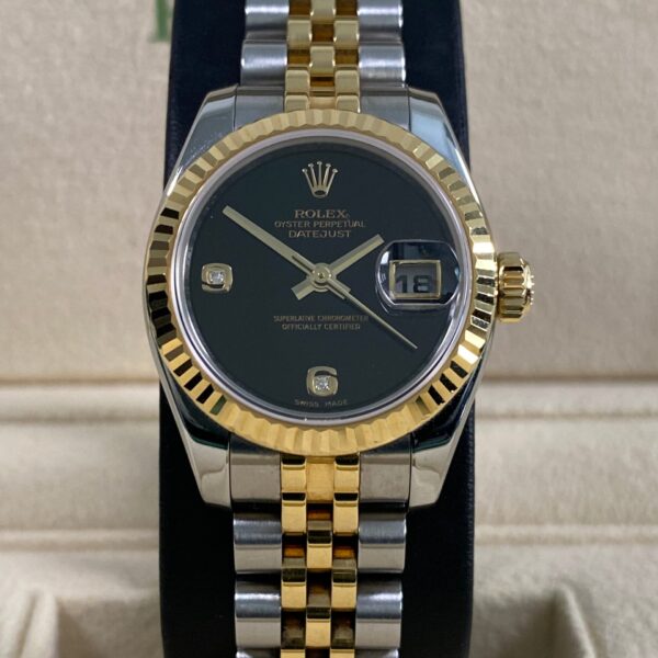 Rolex Lady-Datejust - 2011 - Onyx Diamond Dial - 179173 *UNPOLISHED*