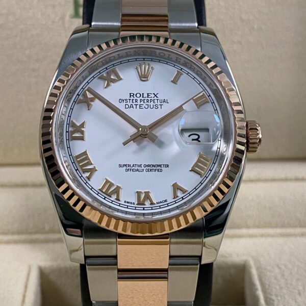 Rolex Datejust 36 - 2012 - White Roman Dial - 116231 *FULL SET*