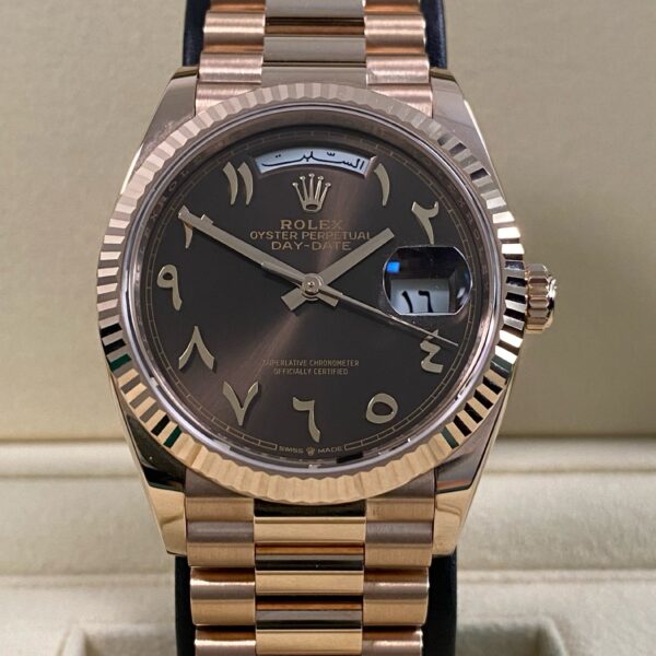 Rolex Day-Date 36 - 2025 - Chocolate Arabic Dial - 128235 *FULL SET*