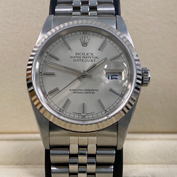 Rolex Datejust 36 - 1998 - Silver Index Dial No Holes Case - 16234