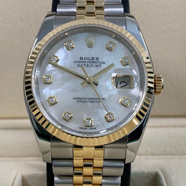 Rolex Datejust 36 - 2009 - Mother-of-Pearl Diamond Dial - 116233 *FULL SET*