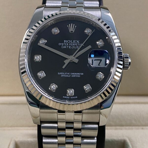Rolex Datejust 36 - 2015 - Black Diamond Dial - 116234 *FULL SET*