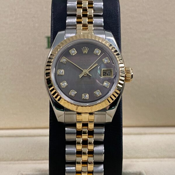 Rolex Lady-Datejust - 2005 - Tahitian Mother-of-Pearl Diamond Dial - 179173 *FULL SET*