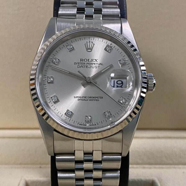 Rolex Datejust 36 - 1992 - Silver Diamond Dial - 16234 *FULL SET*