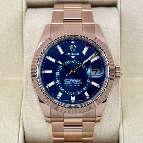 2023 Rolex Sky-Dweller 42mm 336935 Rose Gold Blue Dial