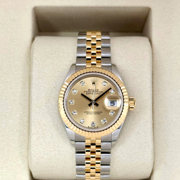 2025 Rolex Lady Datejust 28mm 279173 Jubilee Champagne Diamond Dial (Unworn)
